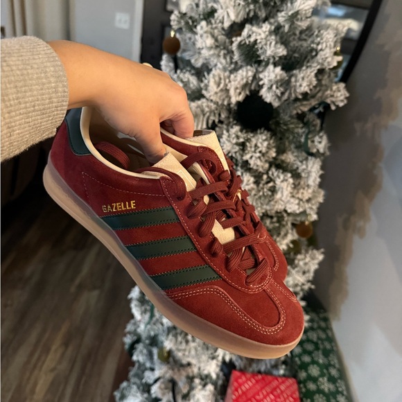 adidas Shoes - Adidas Gazelle Maroon and Green Sneakers